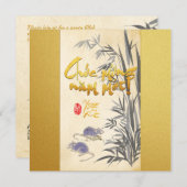 Carte Rats de bambou d'origine Peinture Wings en chinois (Devant / Derrière)