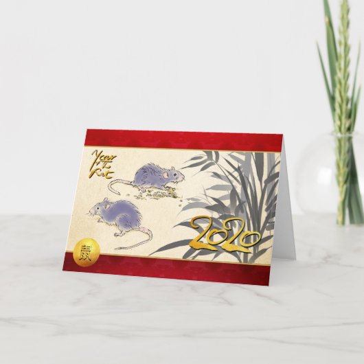 Carte Rats originaux Bambou peinture 2020 HGC (Devant)