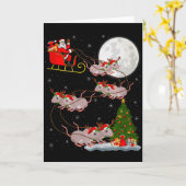 Carte Rats Santa Sleigh Flying Funny Magical Christmas P (Fleur jaune)