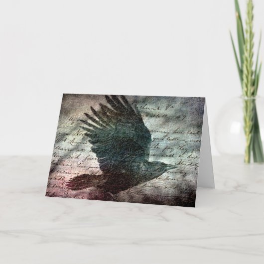 Carte Raven grunge du Poe, anniversaire (Devant)