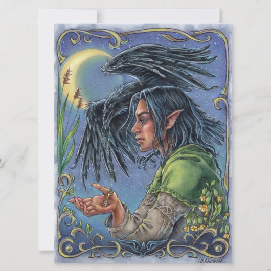 Carte Raven Guide Art Card Fairytale Imaginaire Moon (Devant)