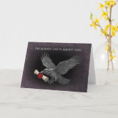 Carte Raven Love Messenger Gothic Dark Valentine Love (Fleur jaune)