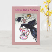 Carte Raven Loves Mochas (Fleur jaune)