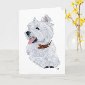 Carte Ravi West Highland White Terrier (Fleur jaune)