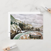 Carte Ravilious - Neige du Nouvel An, (Devant/Arrière en situation)
