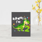 Carte Rawr I'm 2 2nd Birthday T Rex Dinosaur Funny Party (Fleur jaune)