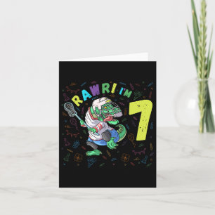 Carte Rawr I'm 7 Dinosaur T-rex 7 Year Old Boy Birthday