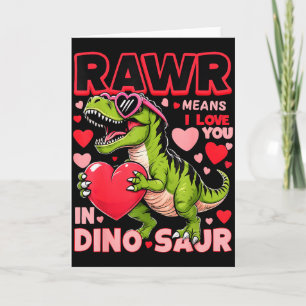 Carte Rawr signifie je t'aime en dinosaure Saint Valenti