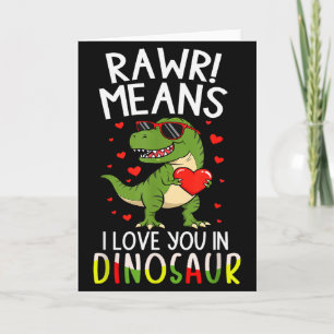 Carte Rawr signifie je t'aime en Saint-Valentin dinosaur