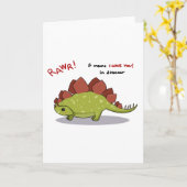 Carte Rawr signifie que je vous aime dans le dinosaure S (Fleur jaune)