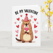 Carte rayée de la Saint-Valentin pour mon castor (Fleur jaune)