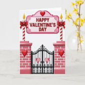 Carte rayée pour la Saint-Valentin (Fleur jaune)