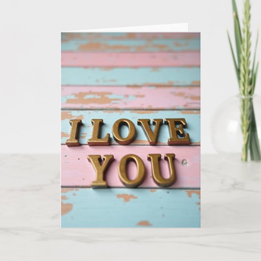 Carte rayée Simple Je t'aime (Devant)
