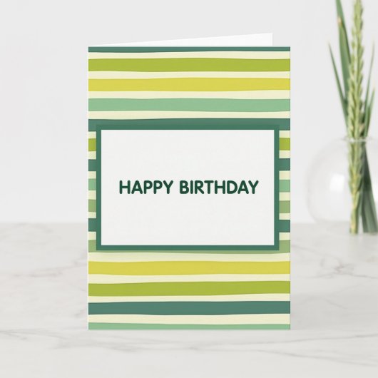Carte rayée verte joyeuse (Devant)