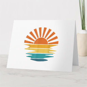 Carte Rayons de soleil couchant rétro ondulés Vintage So
