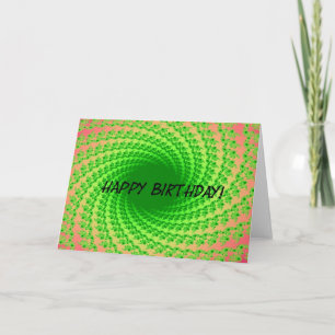 Carte Rayons verts, art numérique abstrait d'anniversair