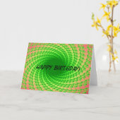 Carte Rayons verts, art numérique abstrait pour un anniv (Fleur jaune)