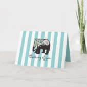 Carte Rayure de turquoise Paisley Eléphant à votre pensé (Devant)