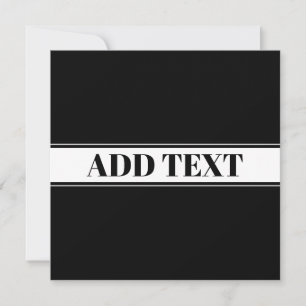 Carte Rayure personnalisée noir et blanc