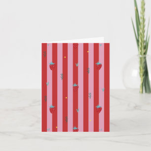 Carte rayure rouge et rose, design audacieux avec des fr