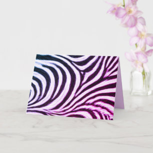 Carte Rayure Zèbre Noir Blanc Bleu Violet Fou