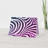 Carte Rayure Zèbre Noir Blanc Bleu Violet Fou (Devant)