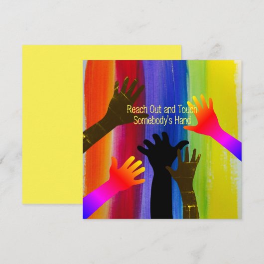 Carte Rayures arc-en-ciel (mains) (Devant / Derrière)