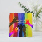 Carte Rayures arc-en-ciel (mains) (Debout devant)