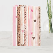 Carte Rayures d'animal léopard rose coeurs fard à joues (Dos)
