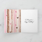Carte Rayures d'animal léopard rose coeurs fard à joues (Intérieur)