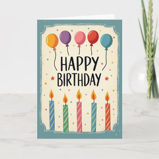 Carte rayures de bougie festive (Devant)