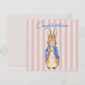 Carte Rayures de lapin classiques Félicitations (Devant / Derrière)