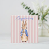 Carte Rayures de lapin classiques Félicitations (Debout devant)