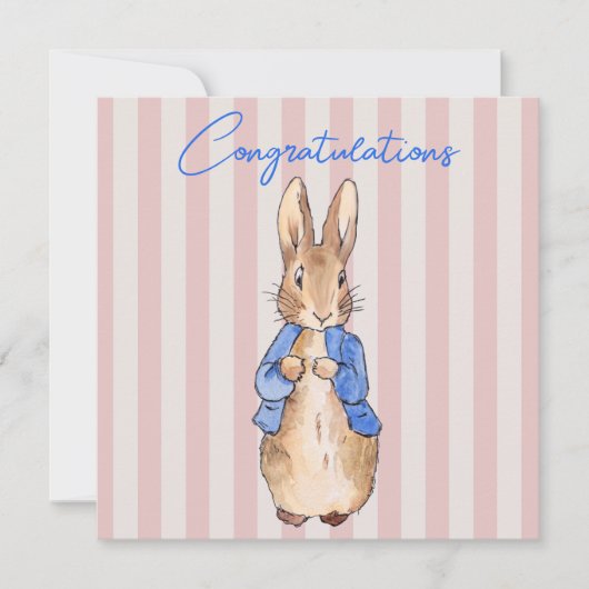 Carte Rayures de lapin classiques Félicitations (Devant)