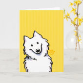 Carte Rayures de soleil de Samoyed (Fleur jaune)