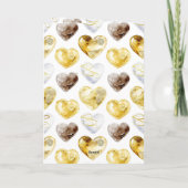 Carte Rayures dorées cœurs amour (Dos)