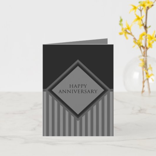 Carte rayures heureuses d'anniversaire (Fleur jaune)