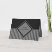 Carte rayures heureuses d'anniversaire (Devant)