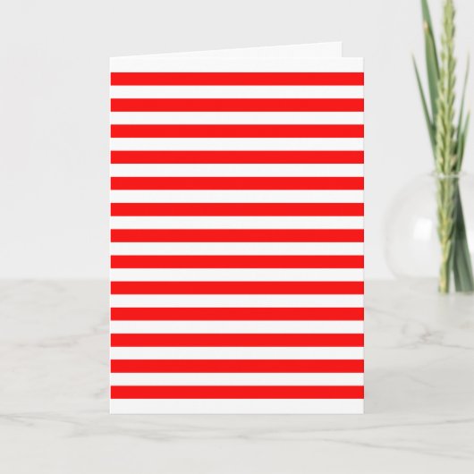 Carte Rayures horizontales rouges et blanches (Devant)