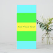 Carte Rayures larges jaunes, vertes, bleues par Shirley (Debout devant)