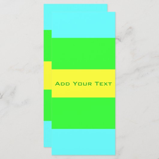 Carte Rayures larges jaunes, vertes, bleues par Shirley (Devant / Derrière)