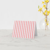Carte Rayures rose et blanc (Fleur jaune)