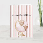 Carte Rayures roses et marron Vous voulez dire le monde  (Devant)