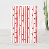 Carte Rayures rouges et coeurs pour la Saint-Valentin (Dos)