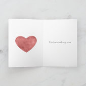 Carte Rayures rouges et coeurs pour la Saint-Valentin (Intérieur)