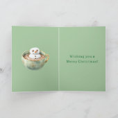 Carte Rayures rouges Noël Marshmallow Happy dans le caca (Intérieur)