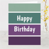 Carte Rayures Vertes Et Violettes (Fleur jaune)