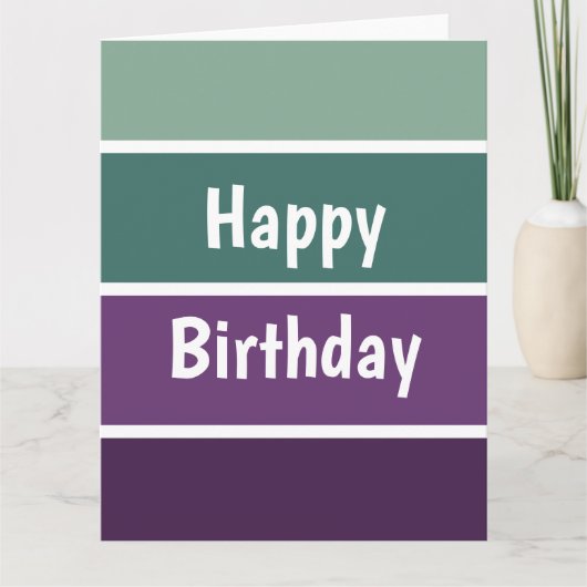 Carte Rayures Vertes Et Violettes (Devant)