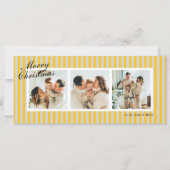 Carte Rayures verticales chic jaune et gris 3 Photo (Devant)