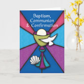 Carte RCIA Baptême Communion et Confirmation CongrèsS (Fleur jaune)